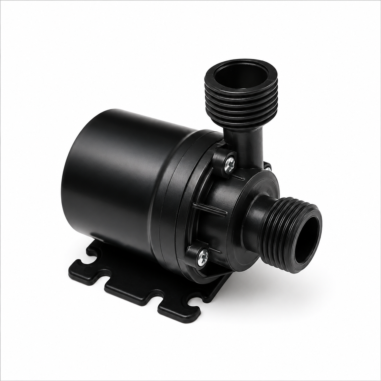 AW500S micro water pump with threaded connections on a white background