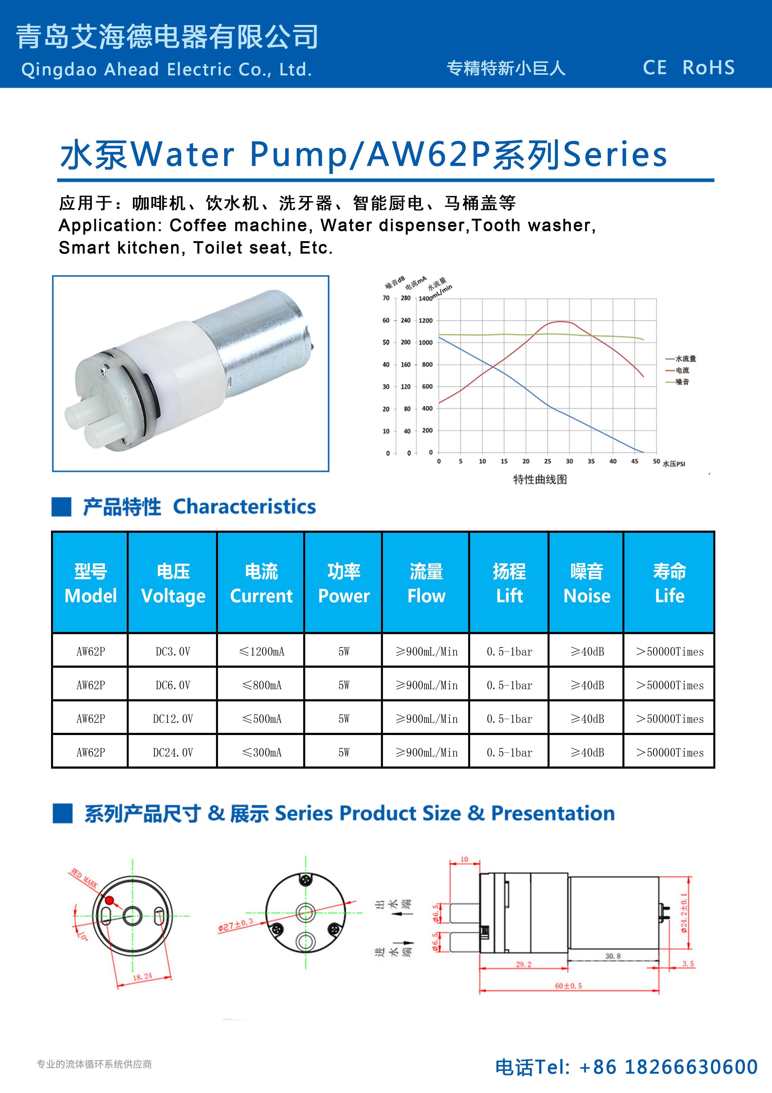 AW62P 原始规格书与尺寸图
