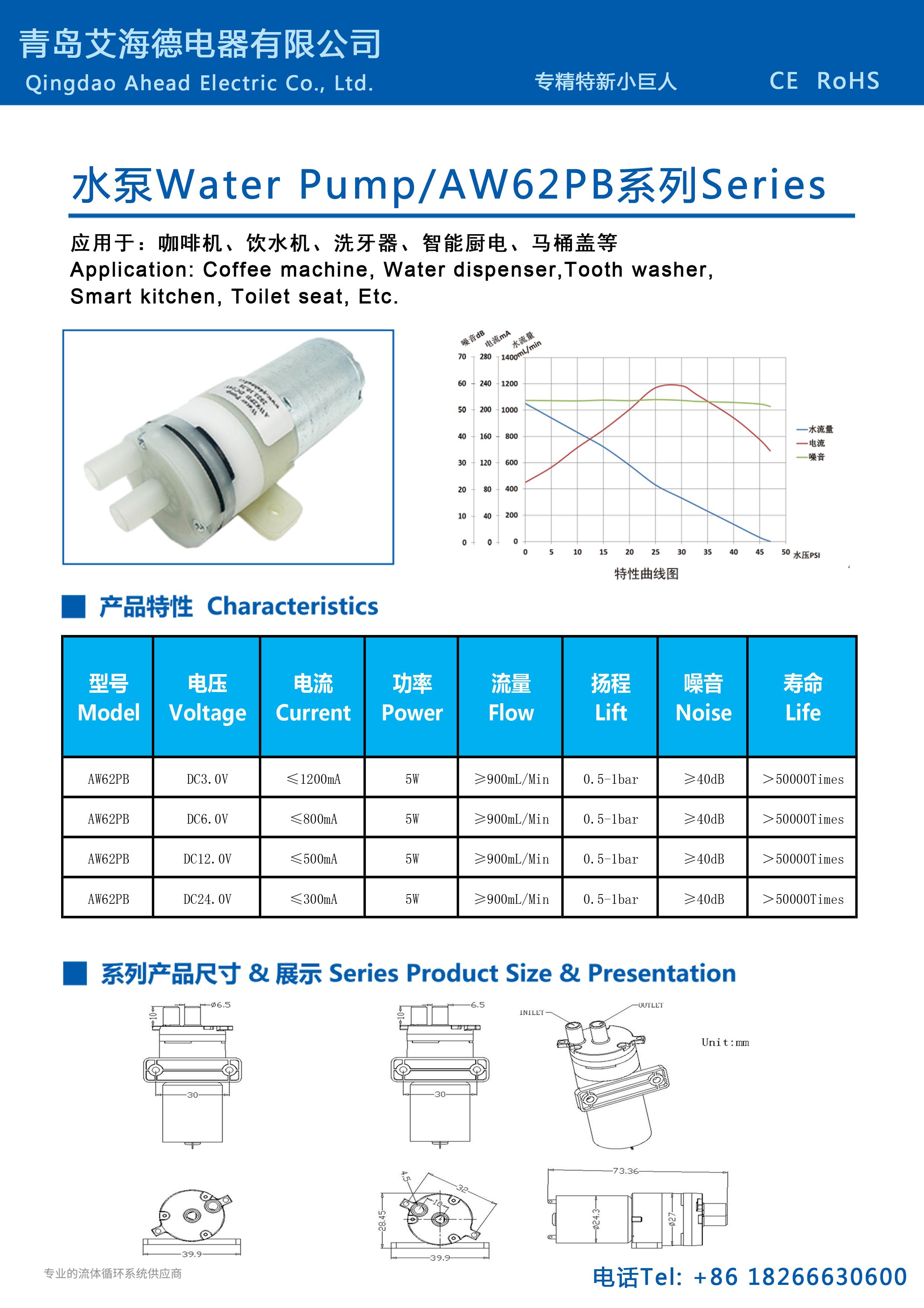 AW62PB 原始规格书与尺寸图
